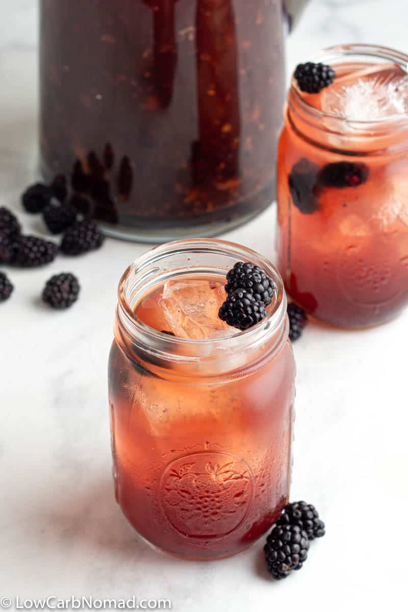 Low Carb blackberry iced tea