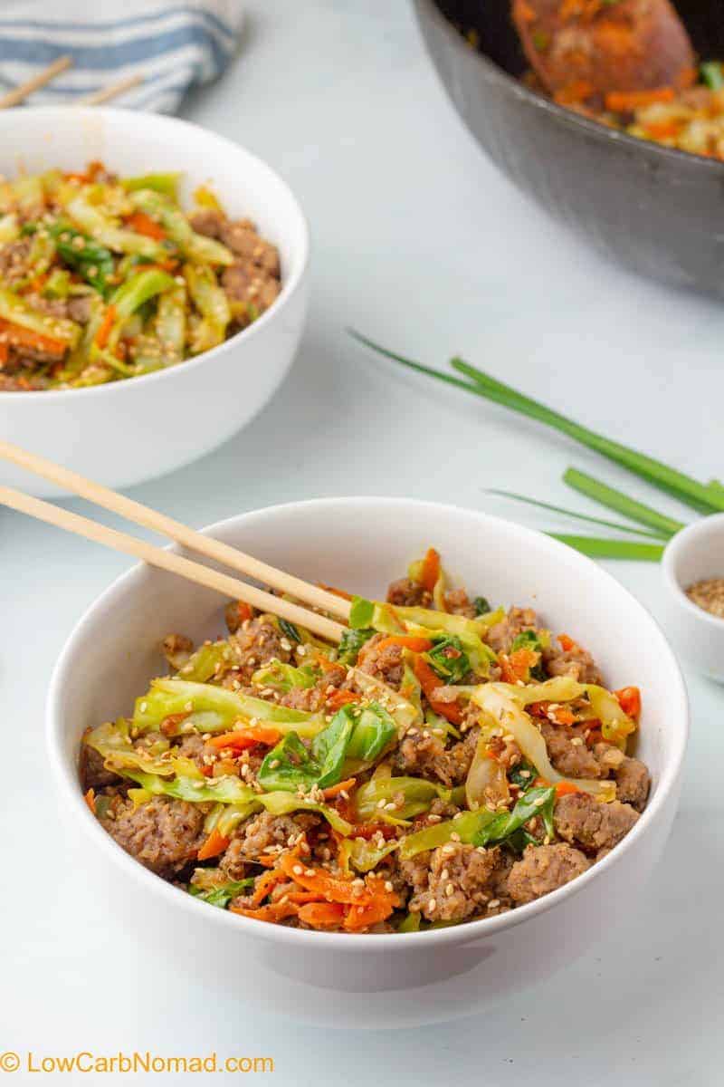 Egg Roll in a Bowl (low carb & Keto) • Low Carb Nomad