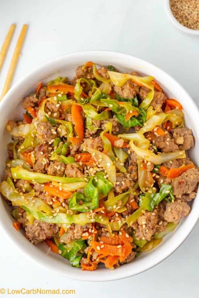 Egg Roll in a Bowl (low carb & Keto) • Low Carb Nomad