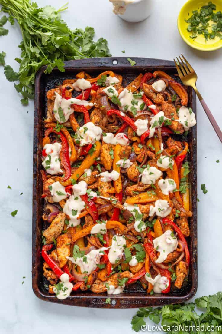 Low Carb and Keto Keto Sheet Pan Chicken Fajitas • Low Carb Nomad