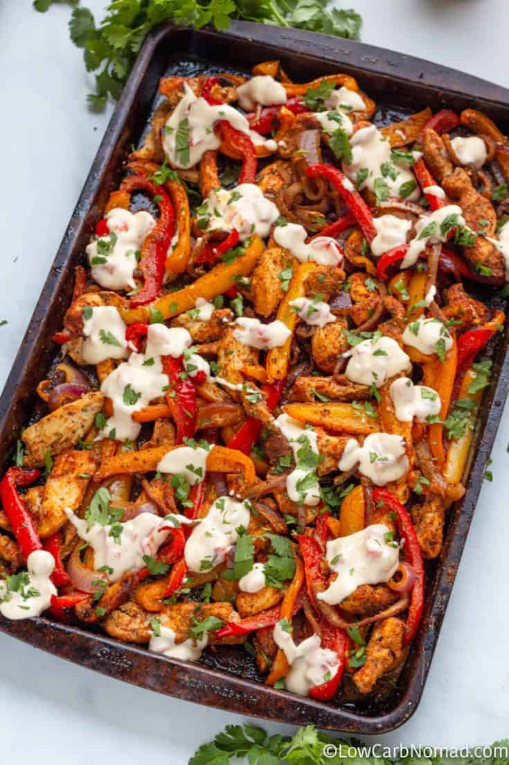 Low Carb and Keto Keto Sheet Pan Chicken Fajitas • Low Carb Nomad
