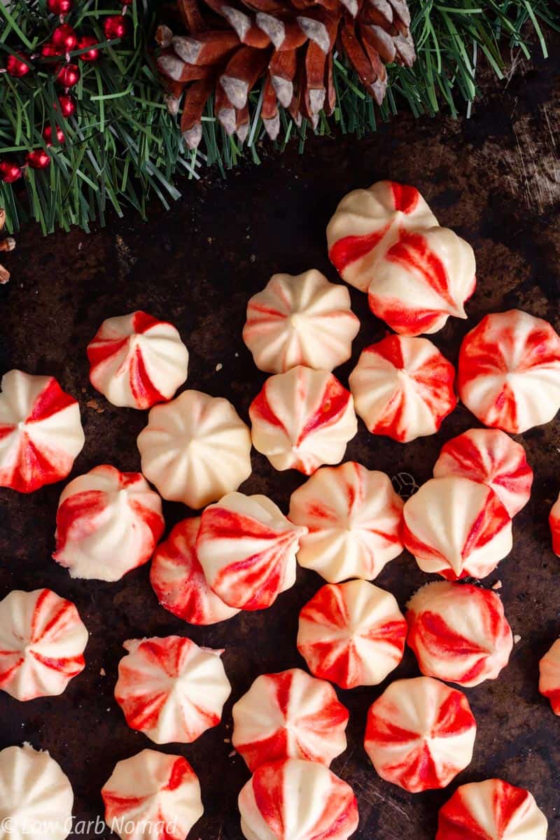 keto Peppermint Meringue Cookie