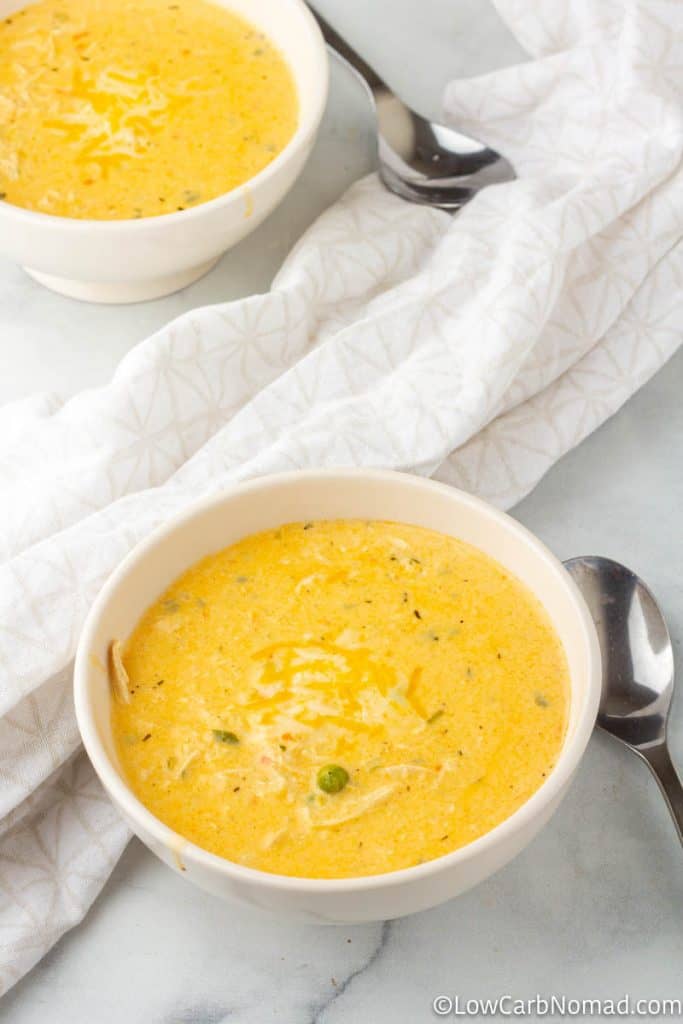 Buffalo Chicken Soup Recipe made in the Instant Pot - a bowl of soup with a spoon