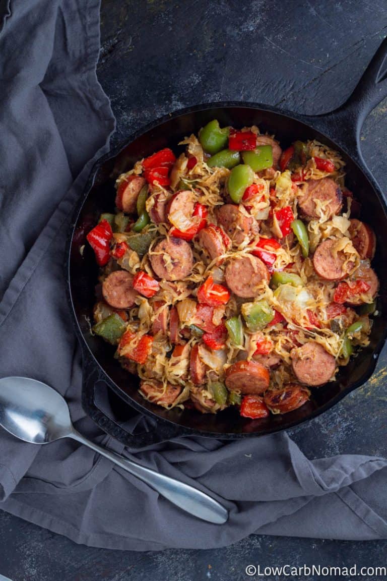 Kielbasa and Sauerkraut Skillet Recipe • Low Carb Nomad