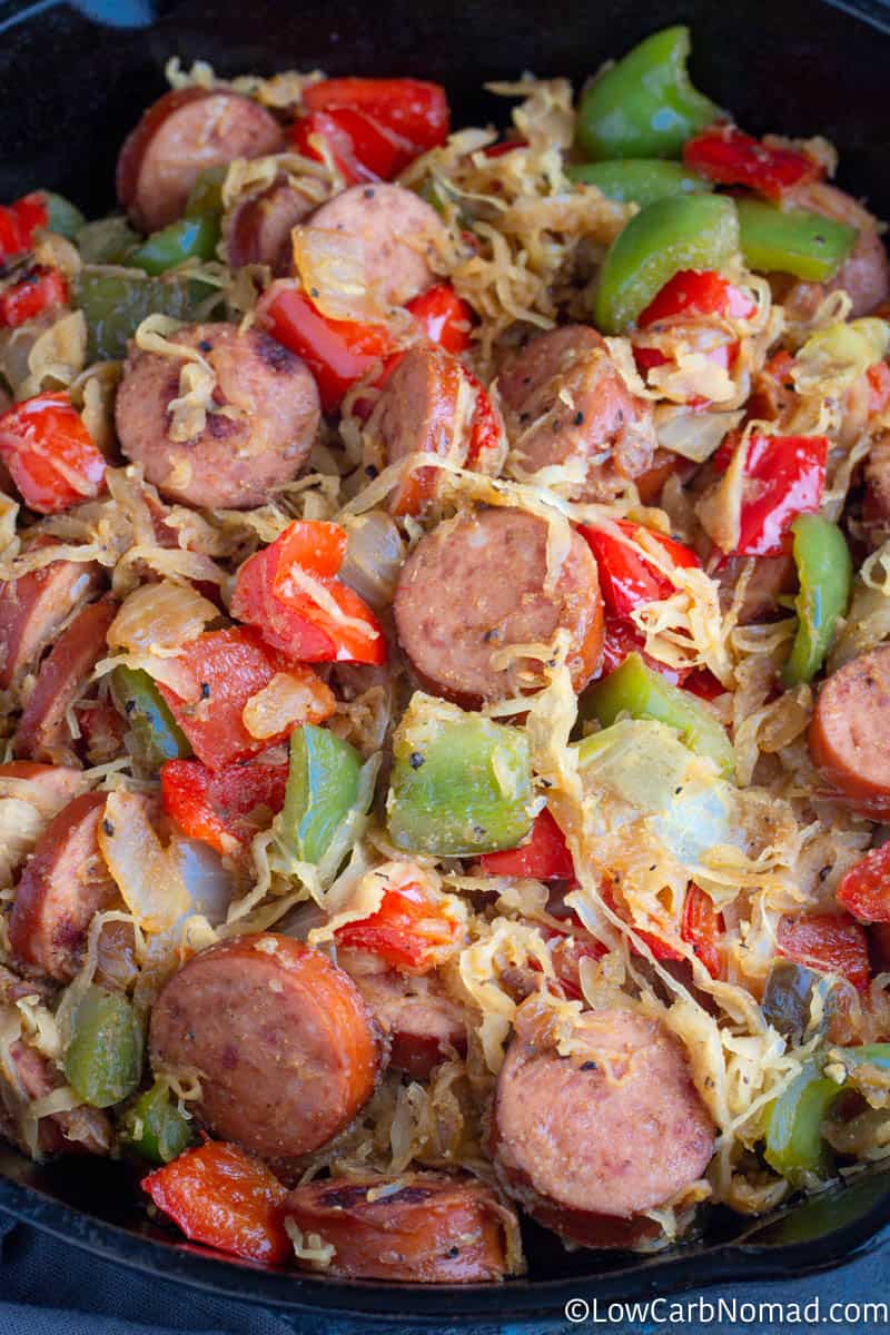 close up view of sausage dish