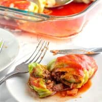 Low Carb cabbage rolls on a plate