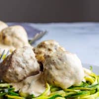 Low Carb Swedish meatballs over zoodles