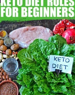 KETO DIET RULES FOR BEGINNERS PHOTO WITH VEGGIES AND MEAT THAT ARE KETO FRIENDLY