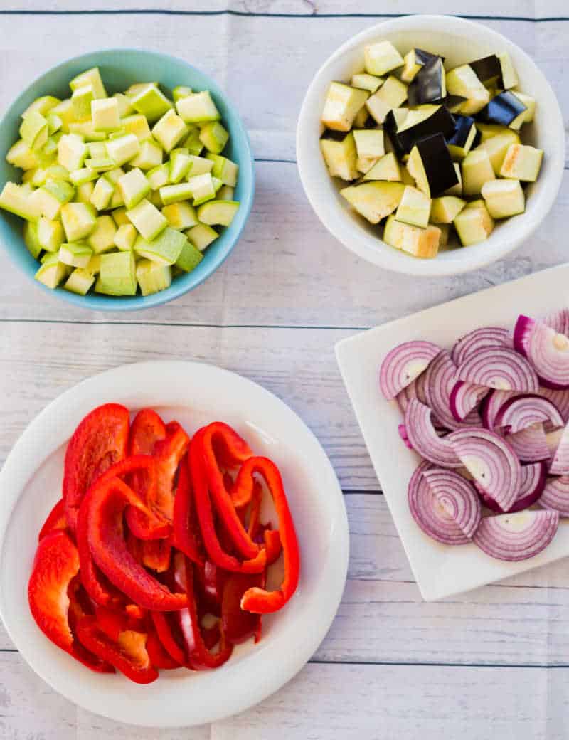 Low Carb Veggies - Avocado, zucchini, onions and red bell peppers