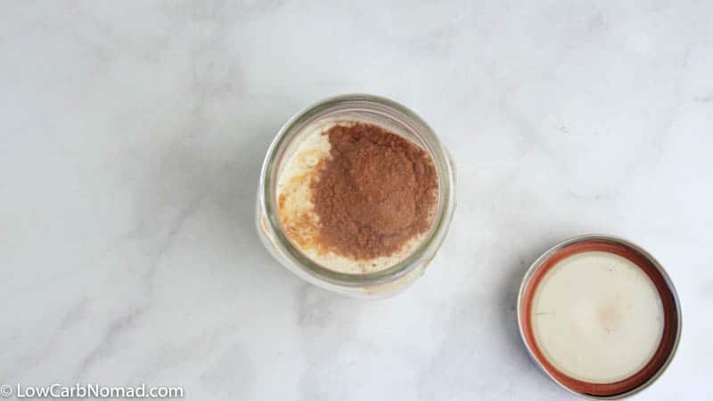 ice cream ingredients in a mason jar