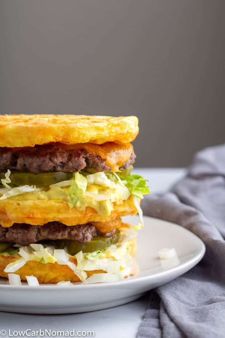 Keto Big Mac Chaffle Burger Recipe • Low Carb Nomad