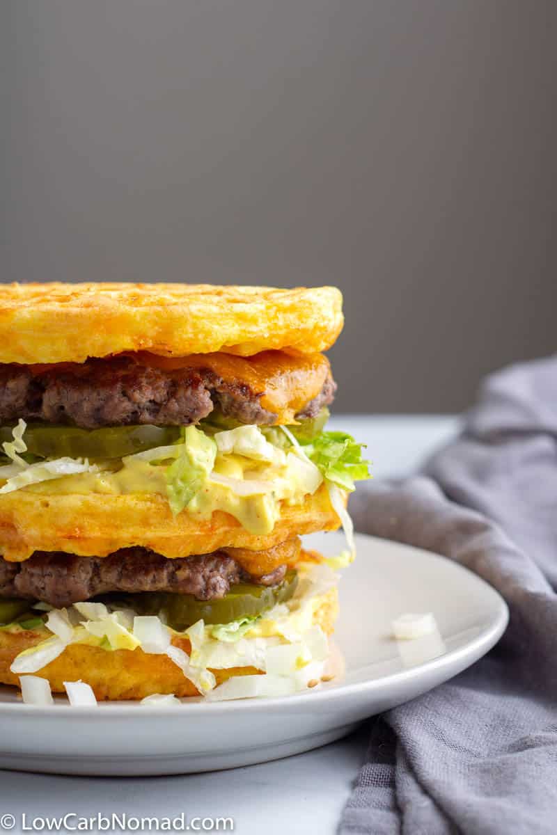 Keto Big Mac Chaffle Burger Recipe • Low Carb Nomad