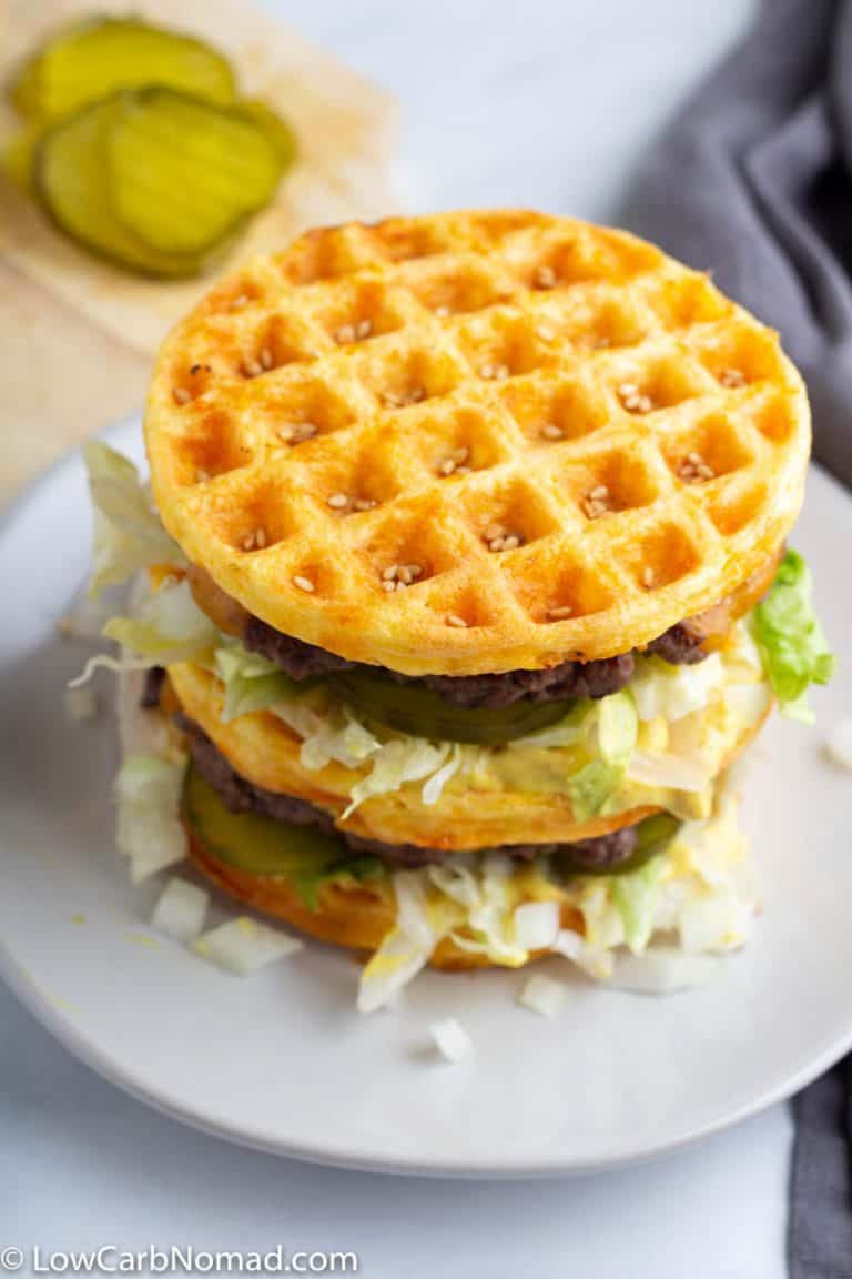 Keto Big Mac Chaffle Burger Recipe • Low Carb Nomad