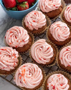 Keto Chocolate Cupcakes with Keto Strawberry Buttercream