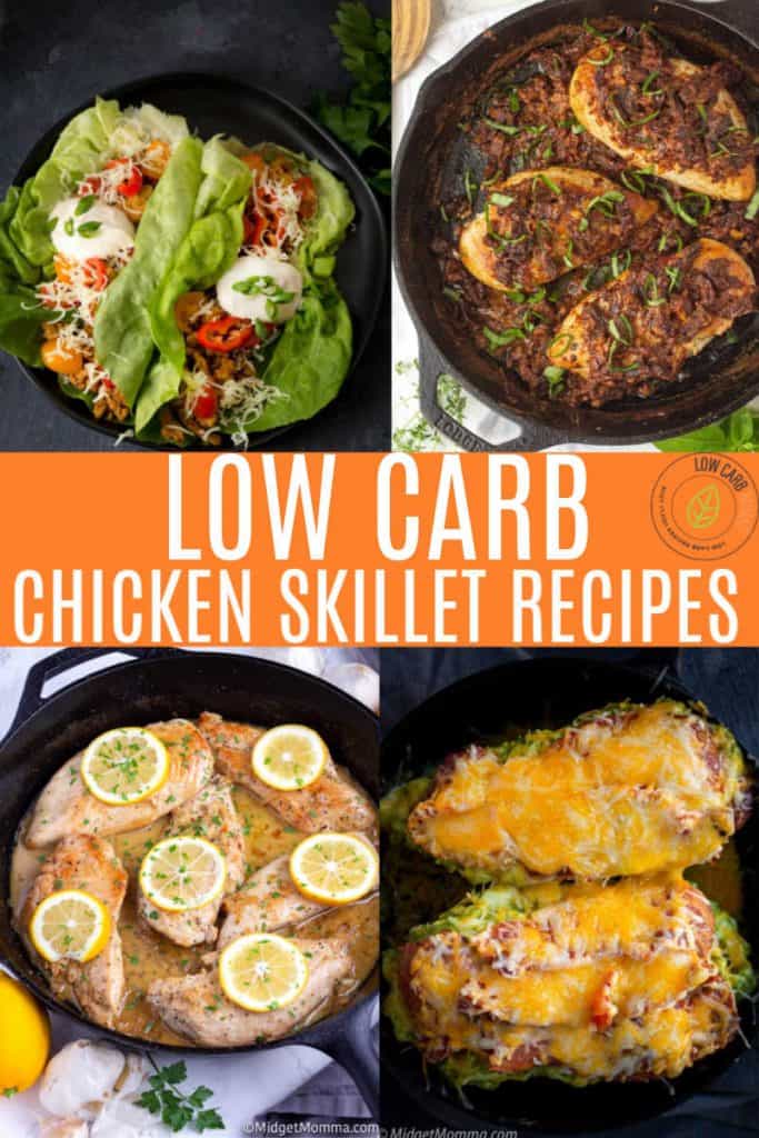 LOW CARB CHICKEN SKILLET RECIPeS COLLAGE