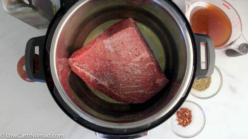 Searing a pot roast in the instant pot