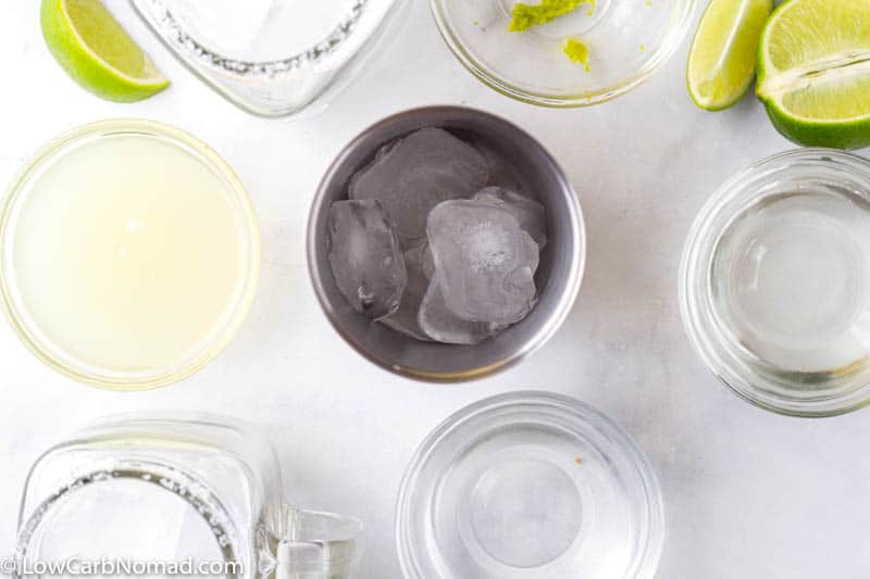 overhead view ice in cup