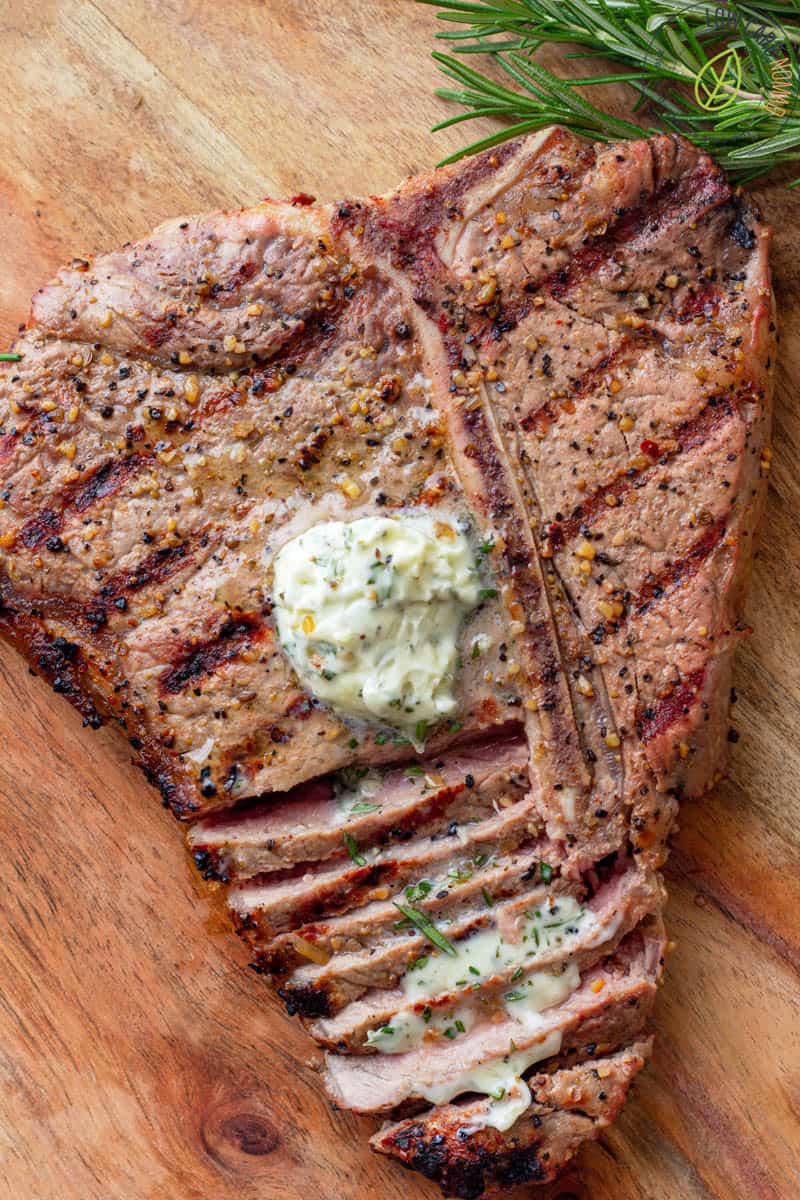 Grilled Steak with Rosemary Garlic Butter