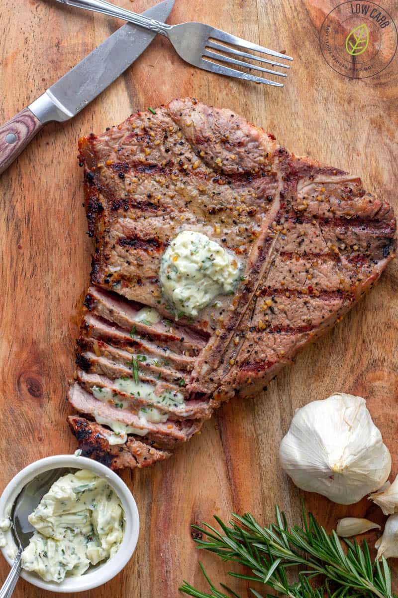 Grilled Steak with Rosemary Garlic Butter