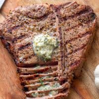 Grilled Steak with Rosemary Garlic Butter