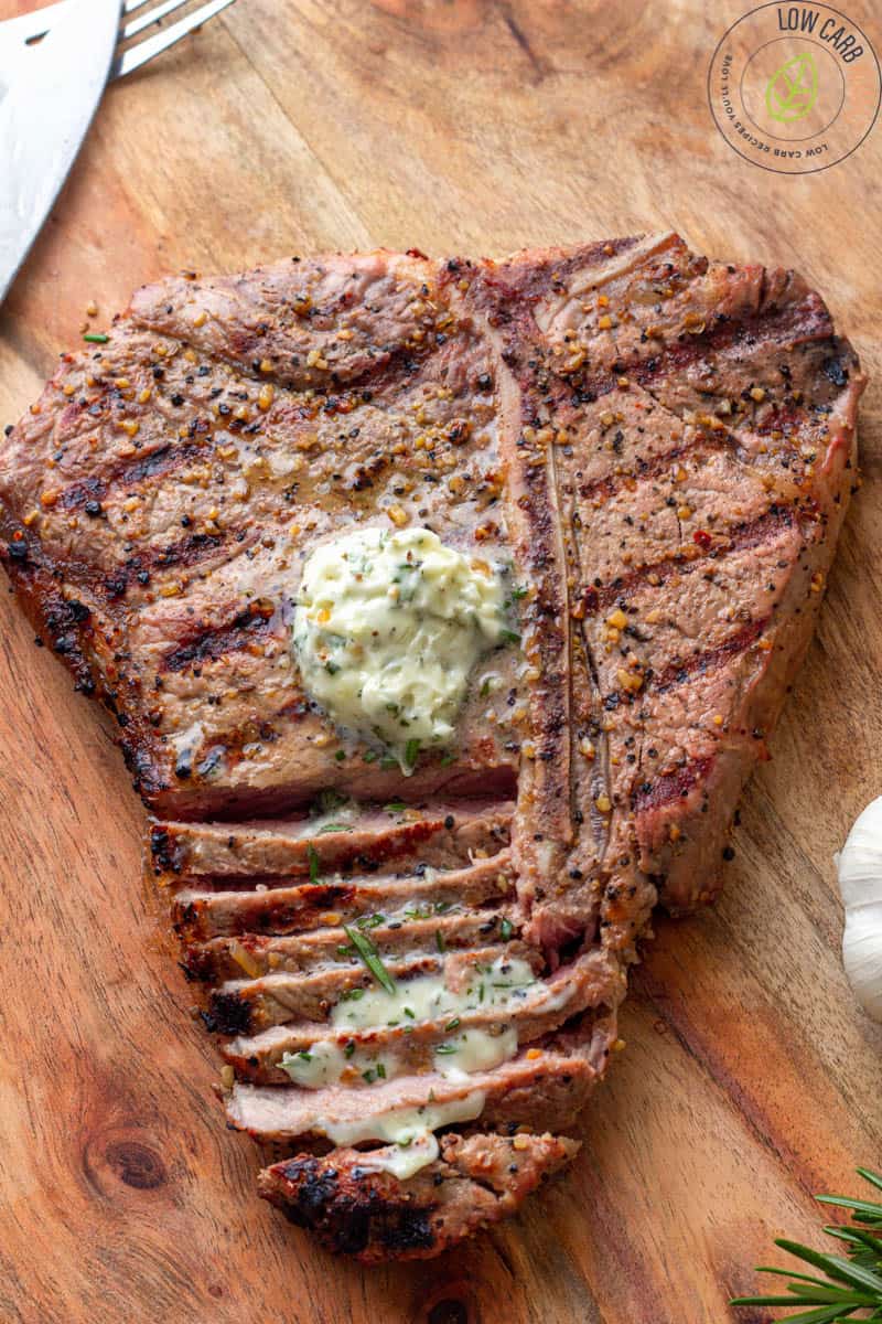 Grilled Steak with Rosemary Garlic Butter • Low Carb Nomad