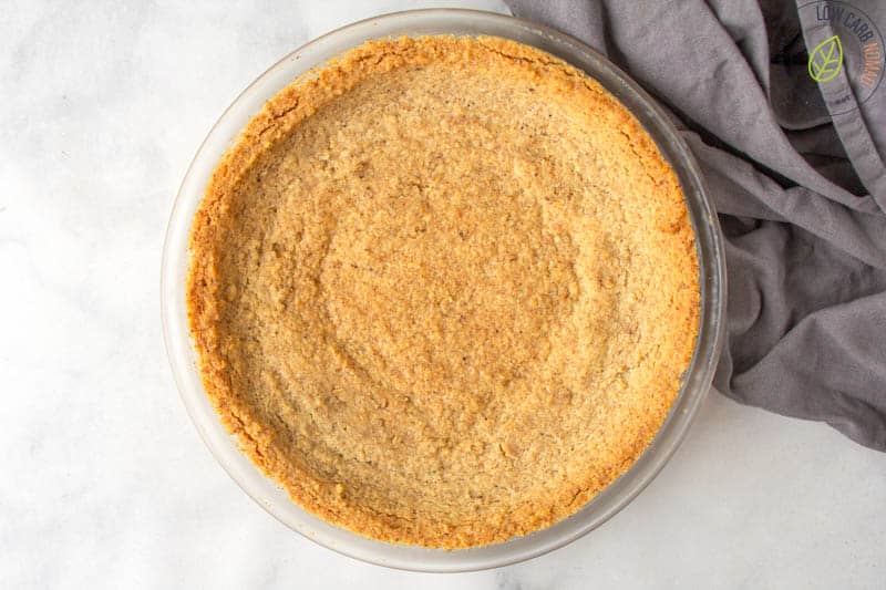 sugar free pie crust baked in a pie pan