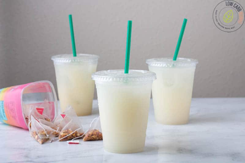 Keto Starbucks Pina Colada drink in a plastic cup