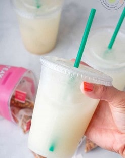 Starbucks Pina Colada Tea Infusion copycat in a plastic cup