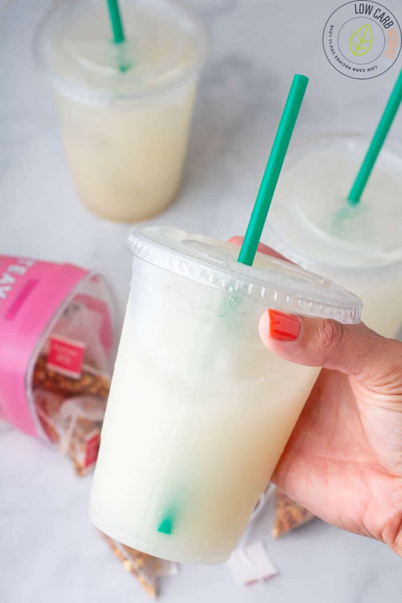 Starbucks Pina Colada Tea Infusion copycat in a plastic cup