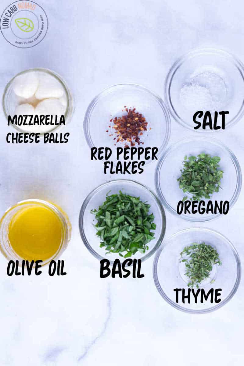 Easy Olive Oil Marinated Mozzarella Balls Ingredients