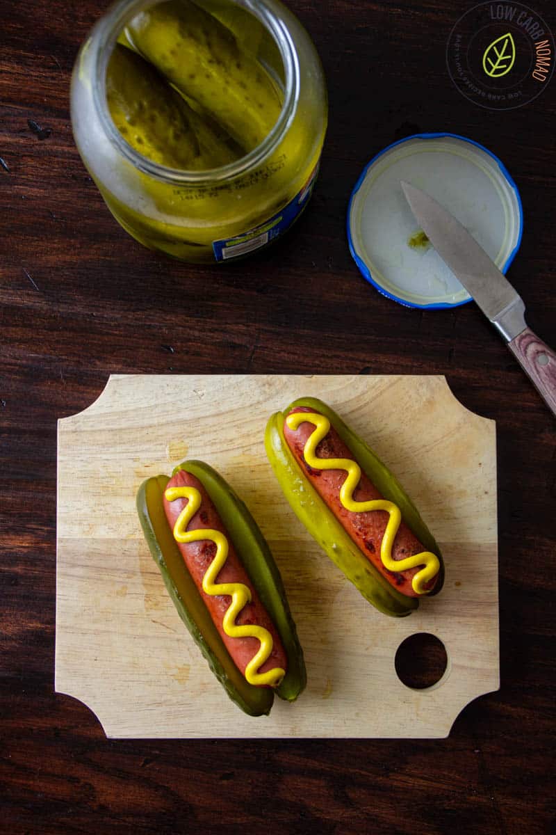 Hot dogs with pickle keto hot dog buns
