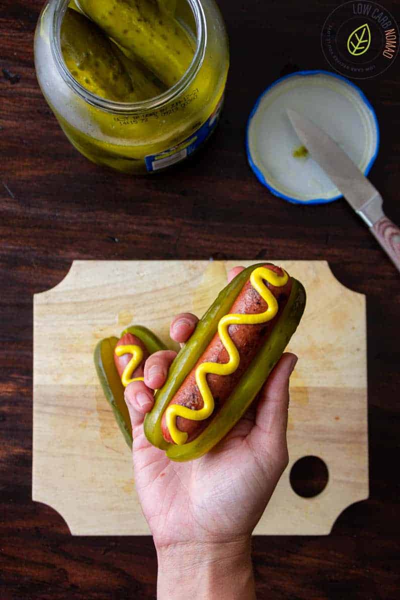 Hot dogs with pickle keto hot dog buns