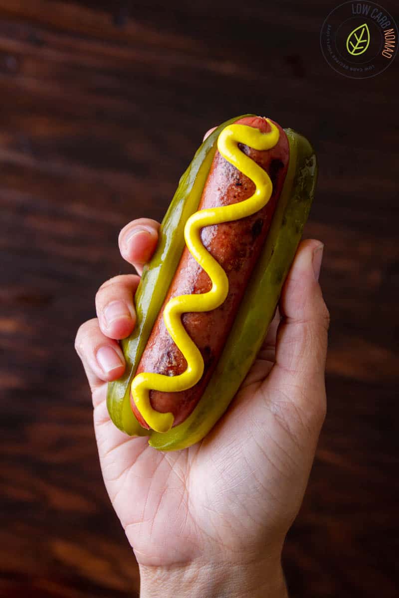Hot dogs with pickle keto hot dog buns