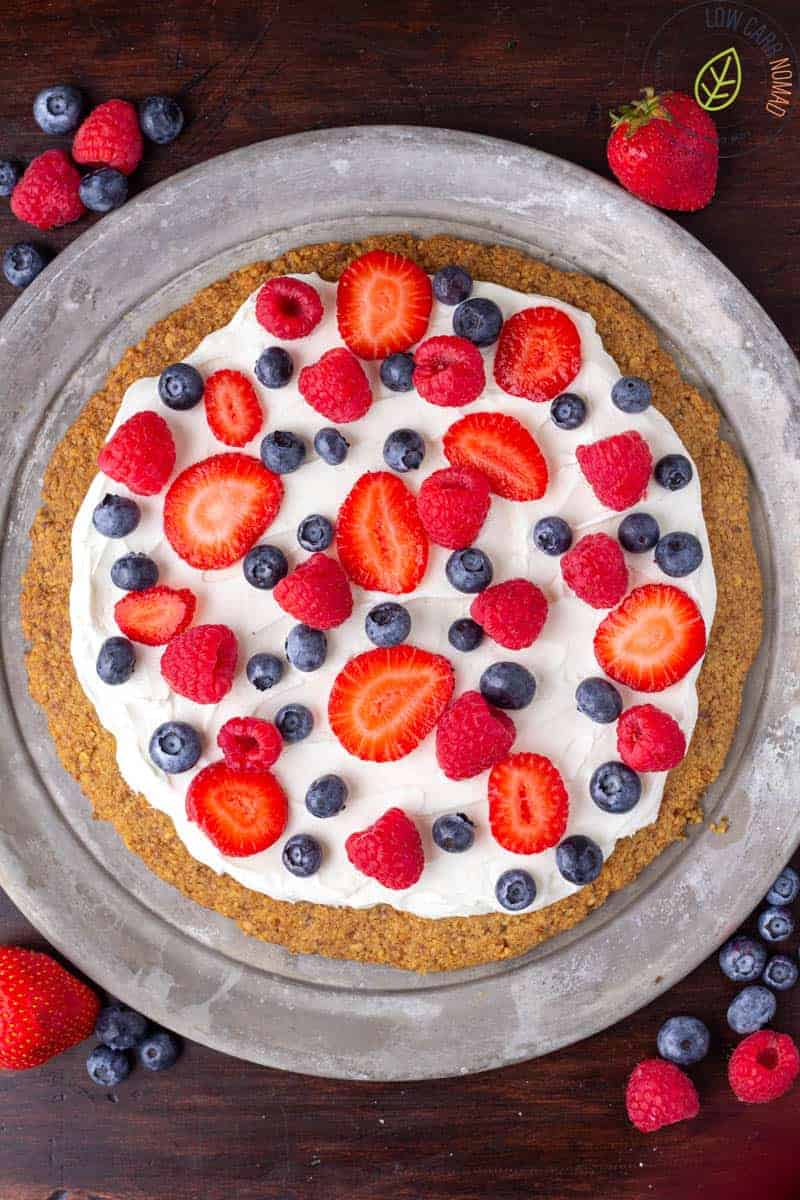 Keto Fruit Cookie Pizza