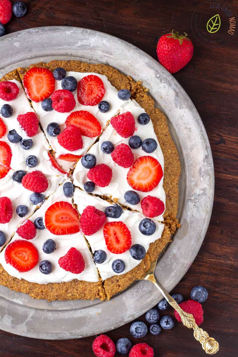 Keto Fruit Cookie Pizza