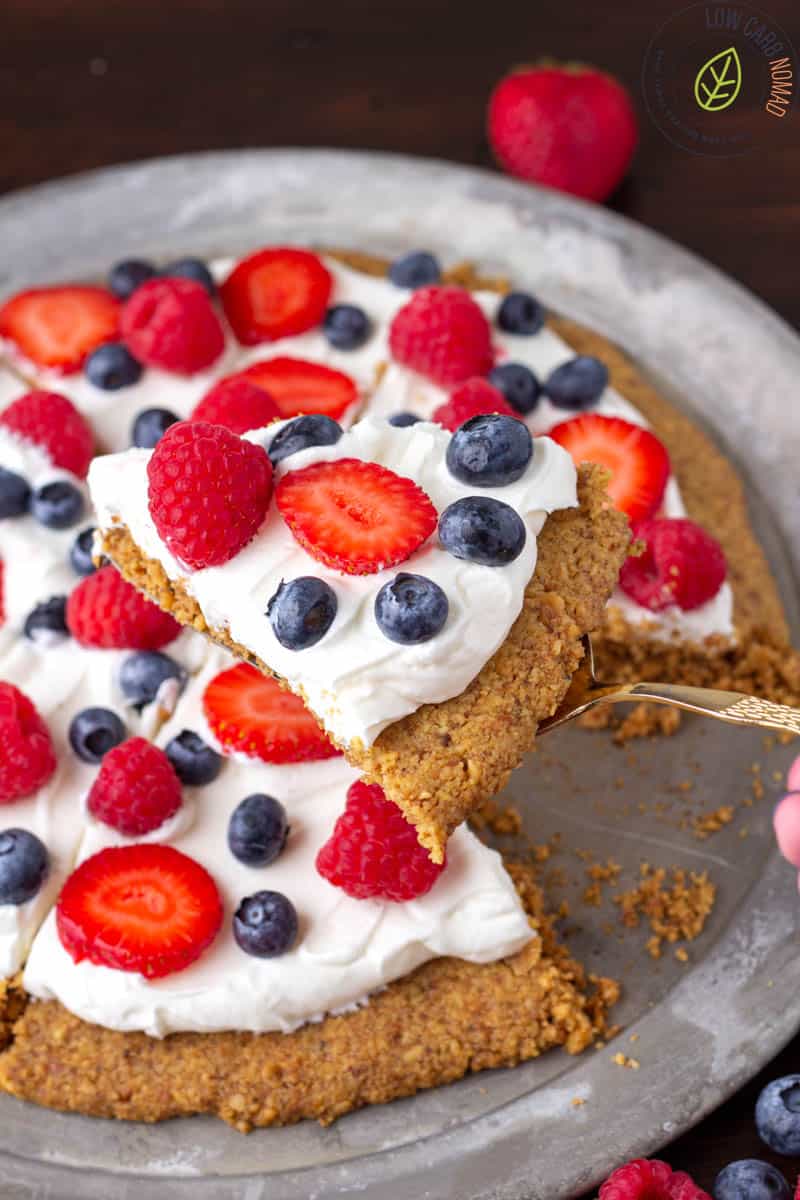 Keto Fruit Cookie Pizza