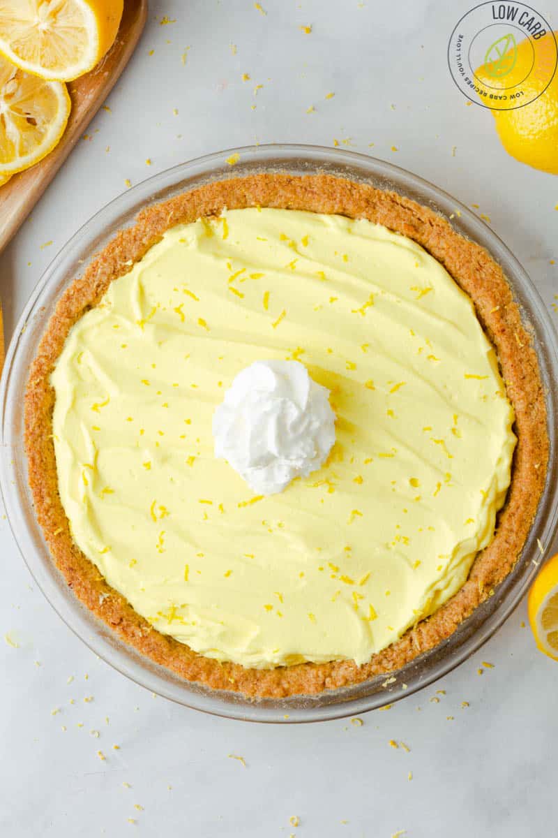 Low Carb Lemon pie with walnut crust