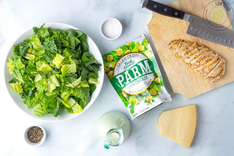 Low Carb Caesar Salad with Chicken ingredients