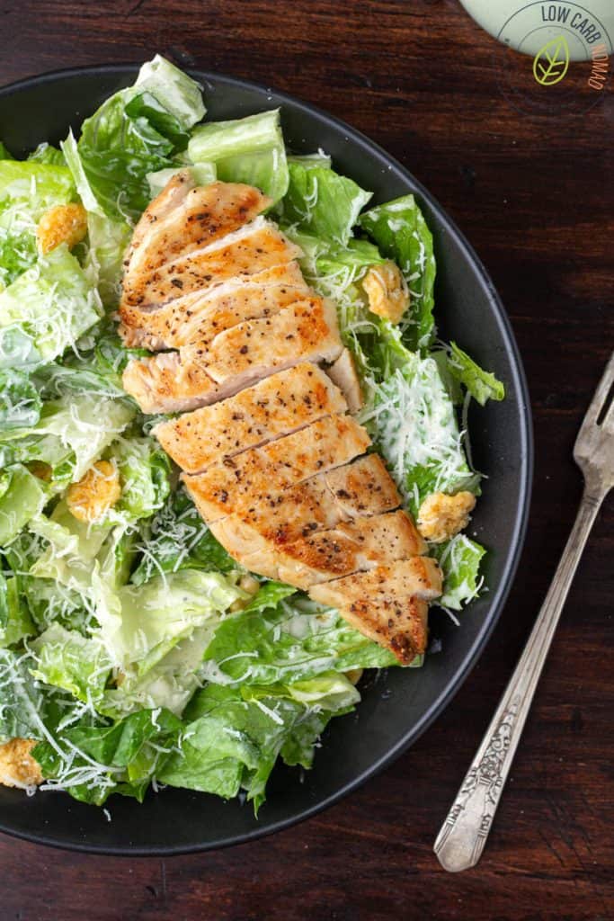 Low Carb Caesar Salad with Chicken • Low Carb Nomad