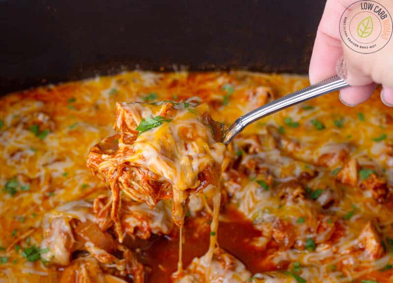 Low Carb Slow Cooker Chicken Enchilada Casserole recipe