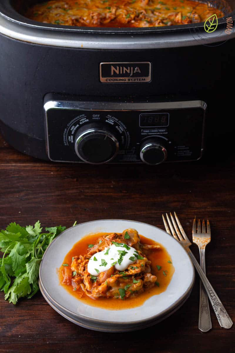 Low Carb Slow Cooker Chicken Enchilada Casserole recipe