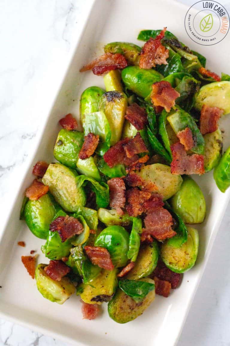 Pan Roasted Brussel Sprouts with Bacon • Low Carb Nomad
