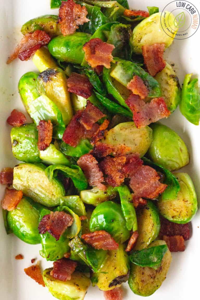 Pan Roasted Brussel Sprouts with Bacon • Low Carb Nomad