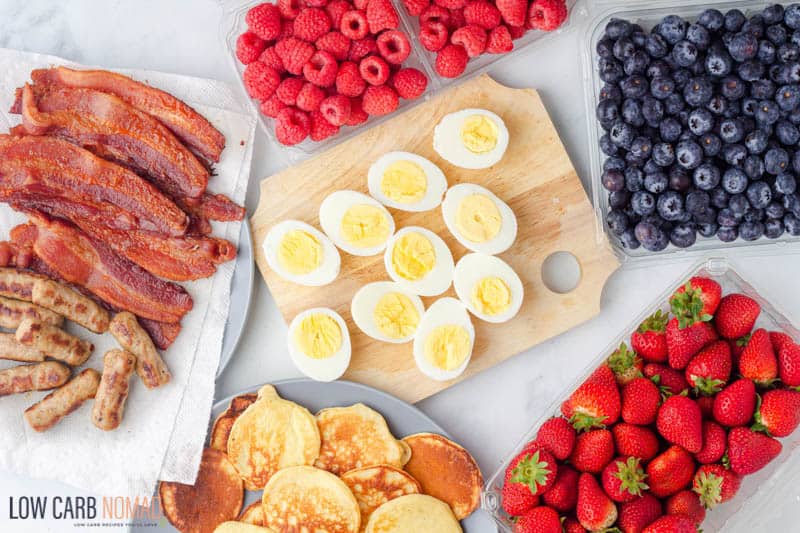 Keto Breakfast Charcuterie Board ingredients