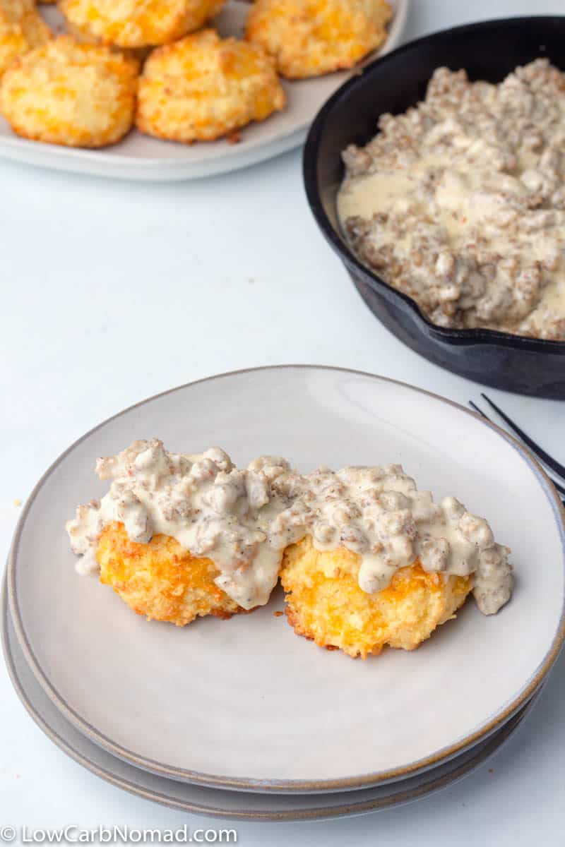 keto biscuits and sausage gravy