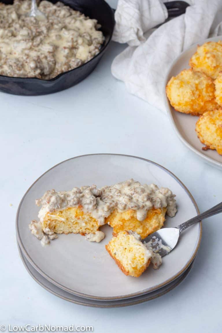 Keto Biscuits and Sausage Gravy • Low Carb Nomad