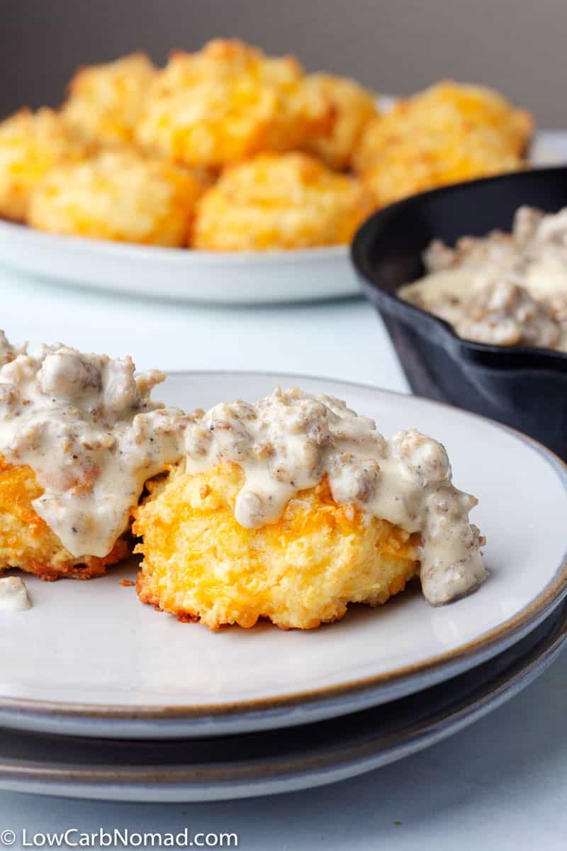 keto biscuits and sausage gravy