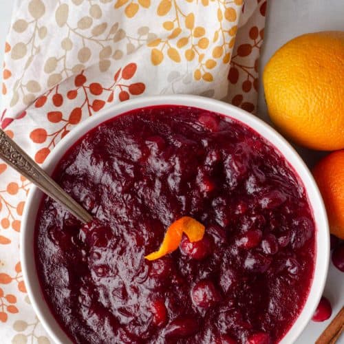 Low carb Cranberry Sauce in a bowl