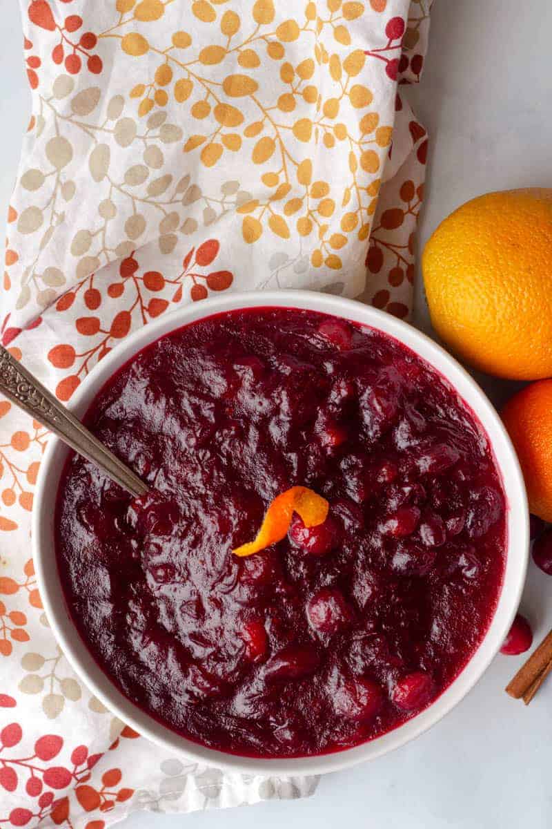 Low carb Cranberry Sauce in a bowl