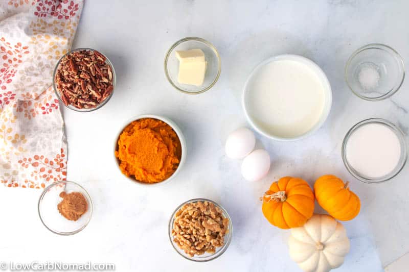 Keto Pumpkin Pie Recipe ingredients